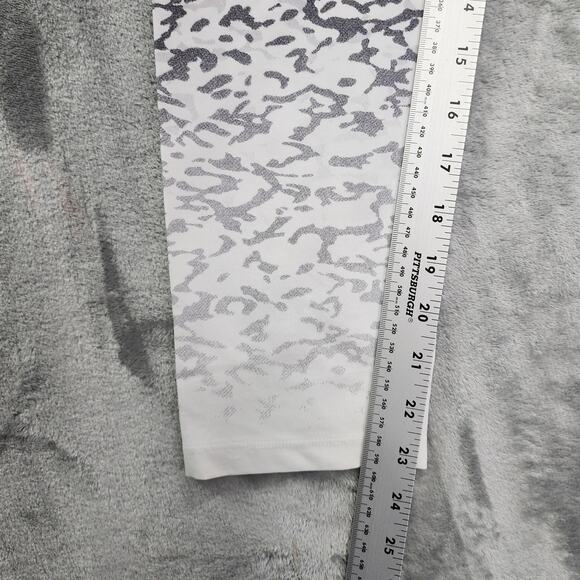 Calvin Klein Performance Leggings Womens L Black Gray White Ombre High Rise Crop - Picture 8 of 10